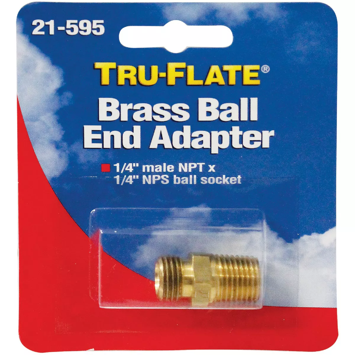 Tru-Flate 1/4 In. MNPT x 1/4 In. MNPS Brass Ball End Adapter - photo 2