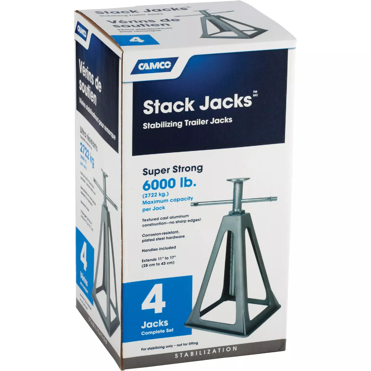 Camco Olympian 6000 Lb. Topwind Stabilizing Trailer Jack (4-Pack) - photo 2