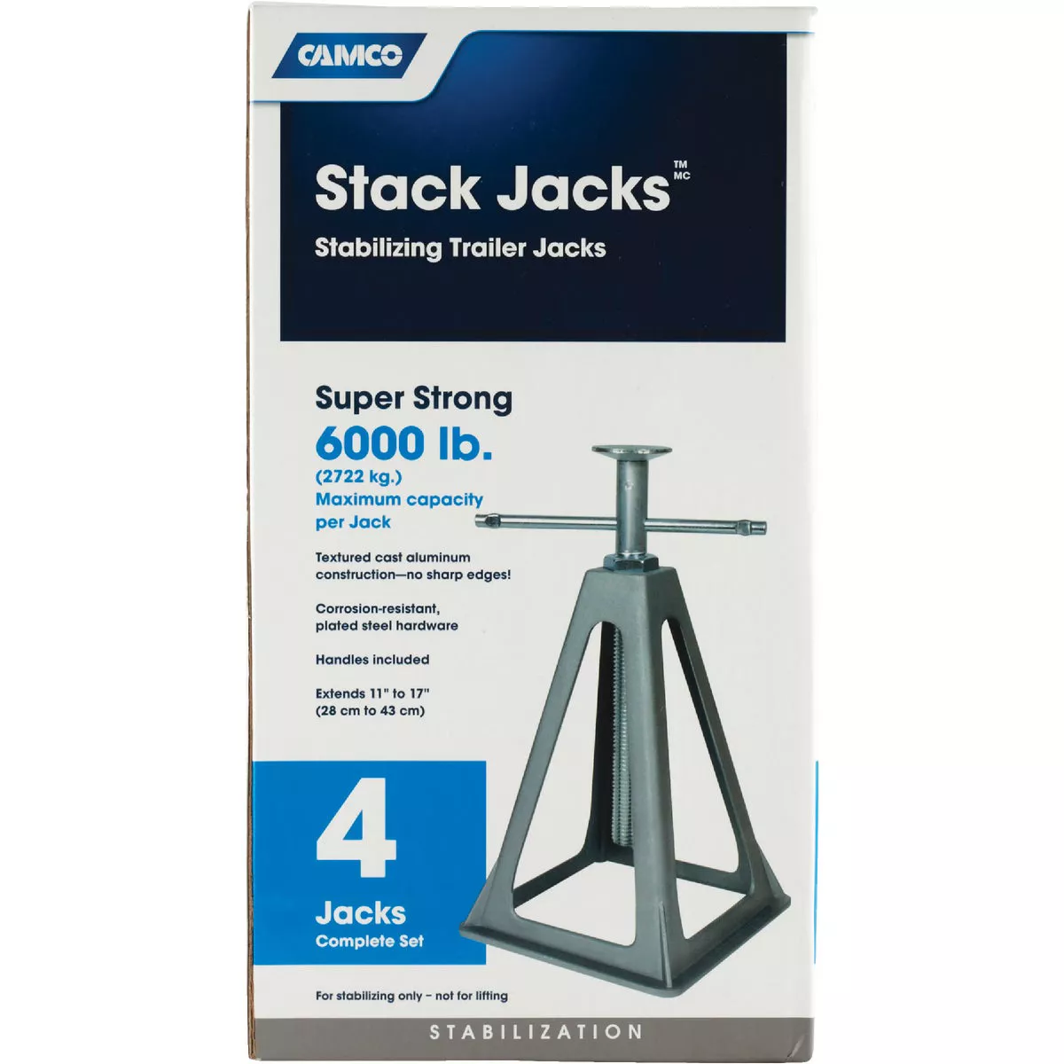 Camco Olympian 6000 Lb. Topwind Stabilizing Trailer Jack (4-Pack) - photo 3