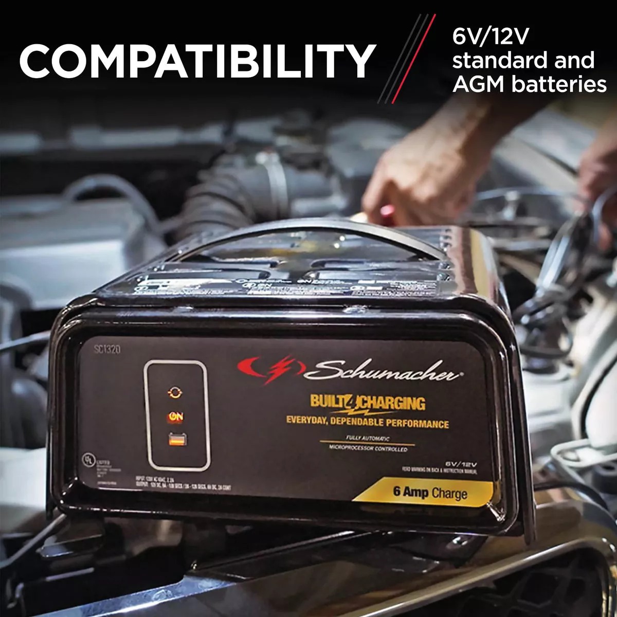 Schumacher Manual 6-Volt/12-Volt 6-Amp Auto Battery Charger - photo 2