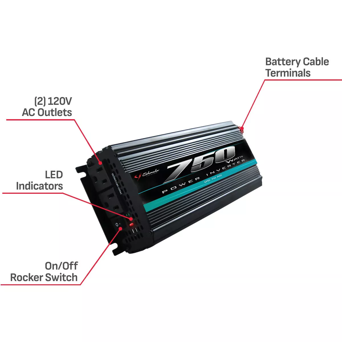 Schumacher 750W Analog Power Inverter - photo 4