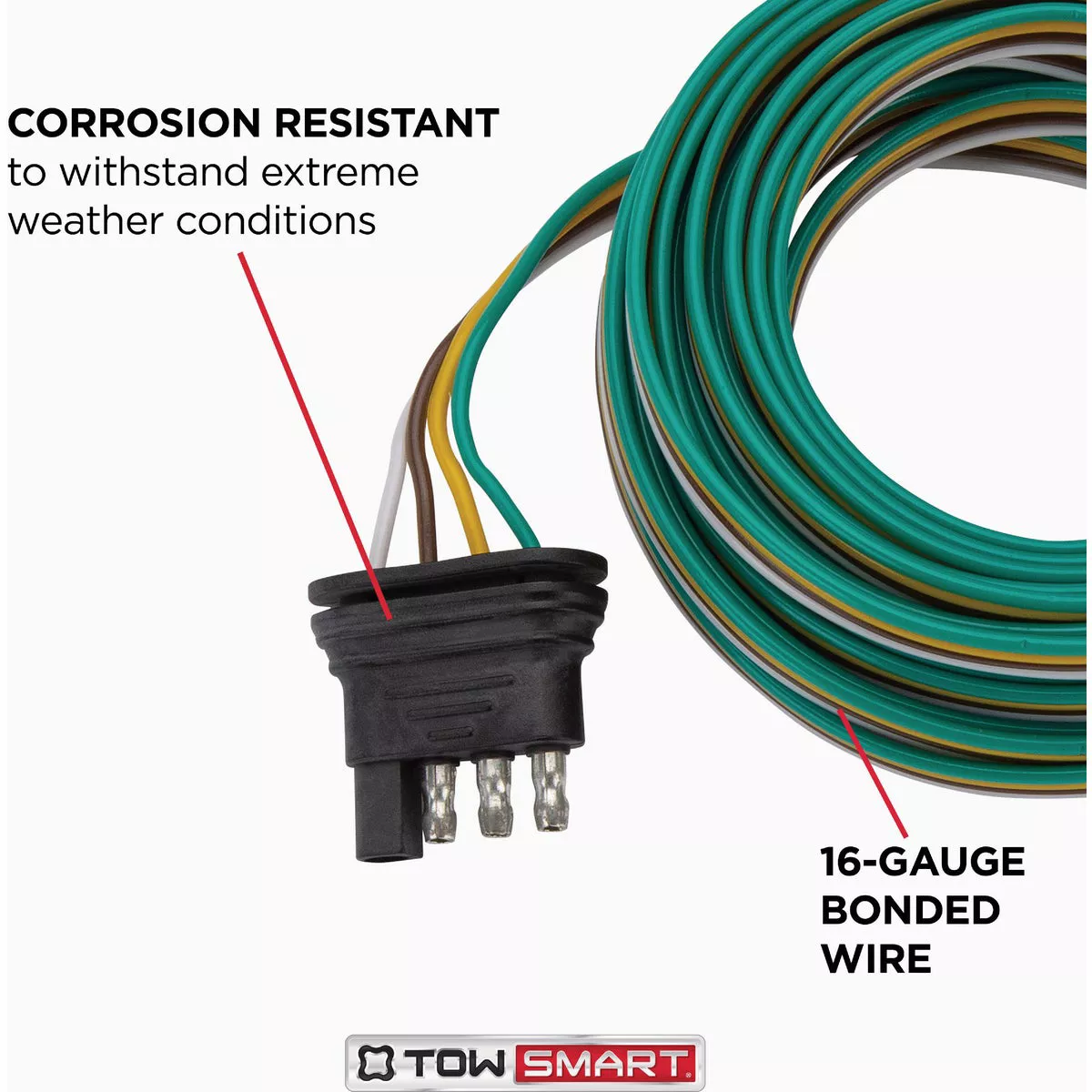 Towsmart 24 Ft. 18 Ga. 4-Way Flat Trailer Wiring Connector - photo 6