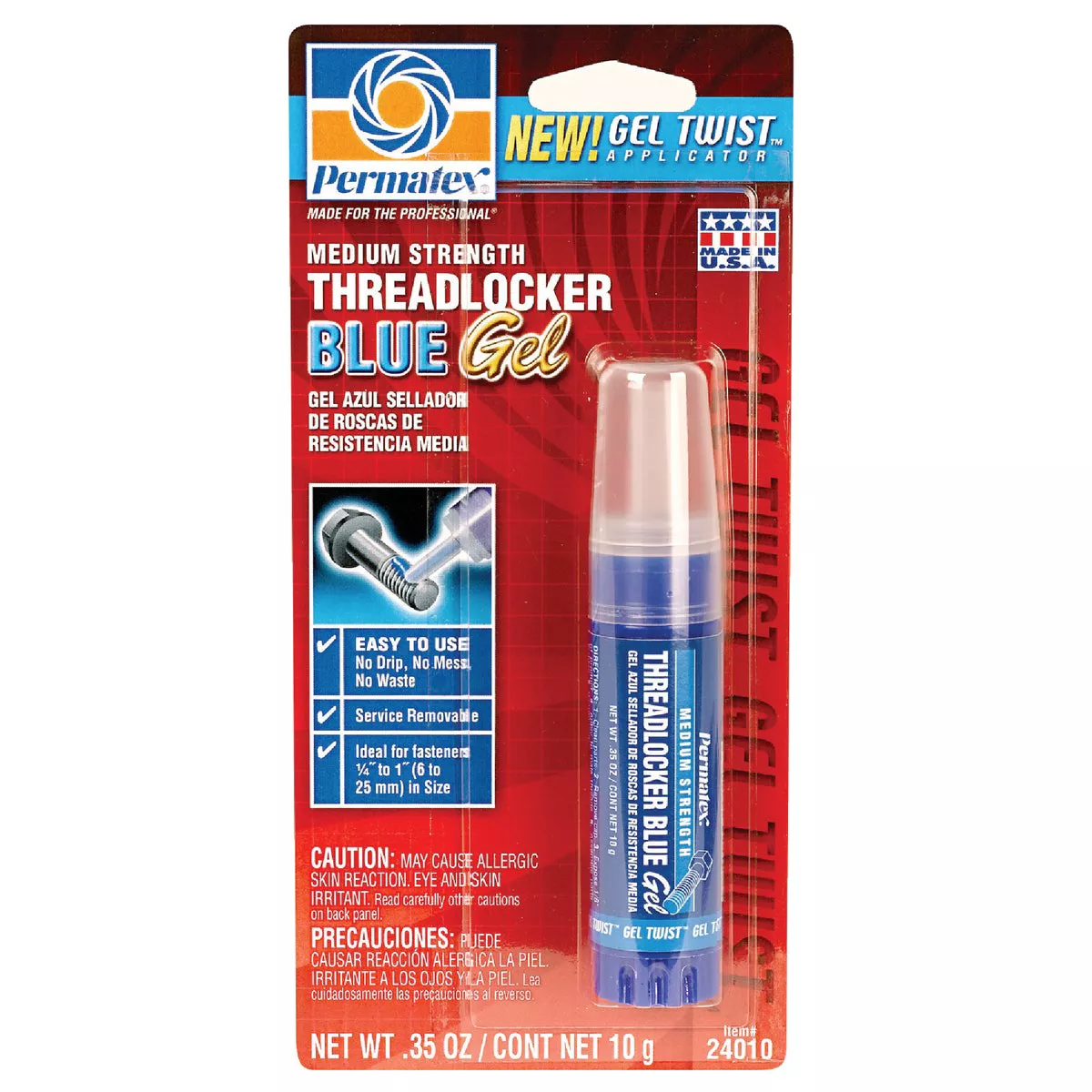 PERMATEX 0.35 Oz. Blue Medium Strength Gel Threadlocker