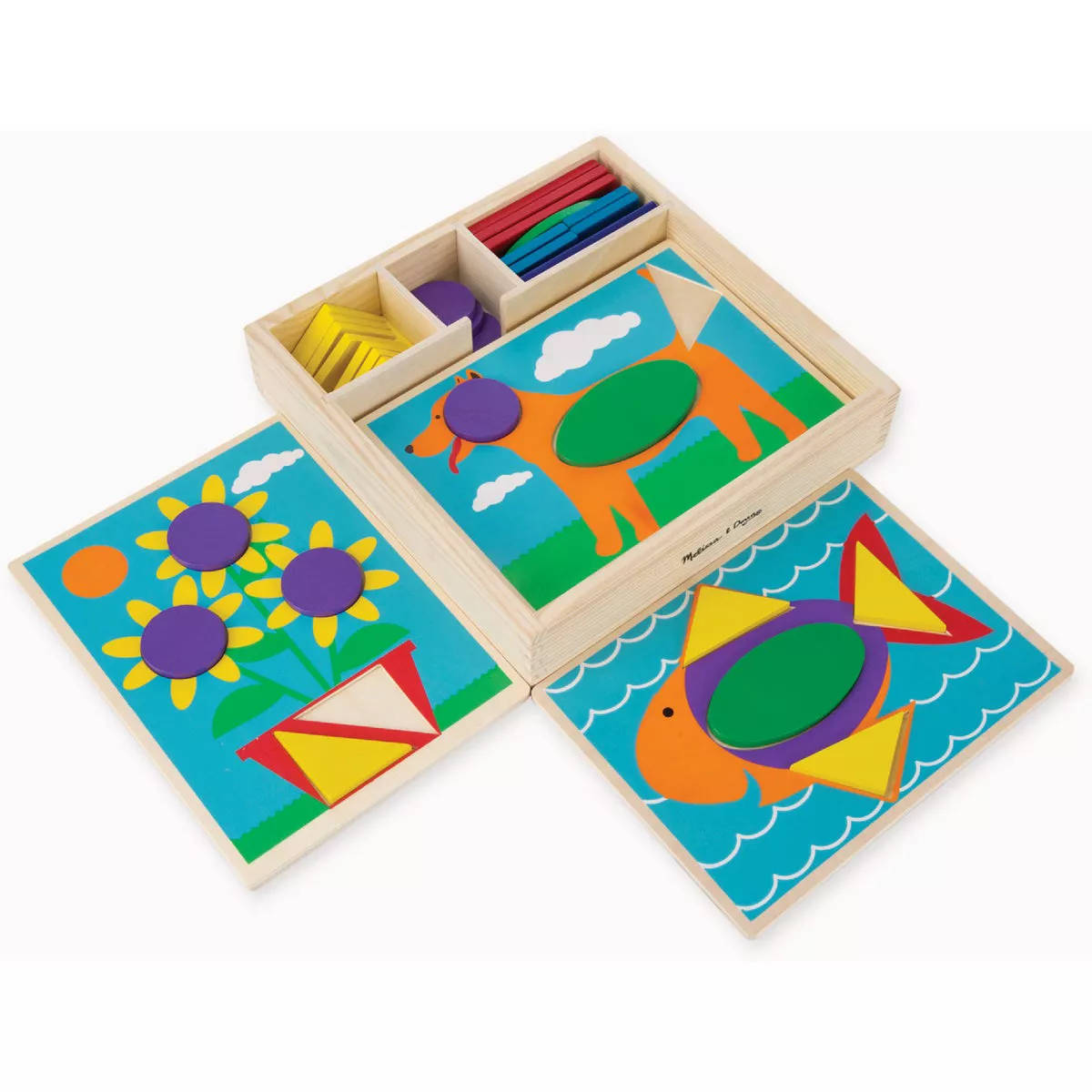 Melissa & Doug Wood Beginner Pattern Blocks-