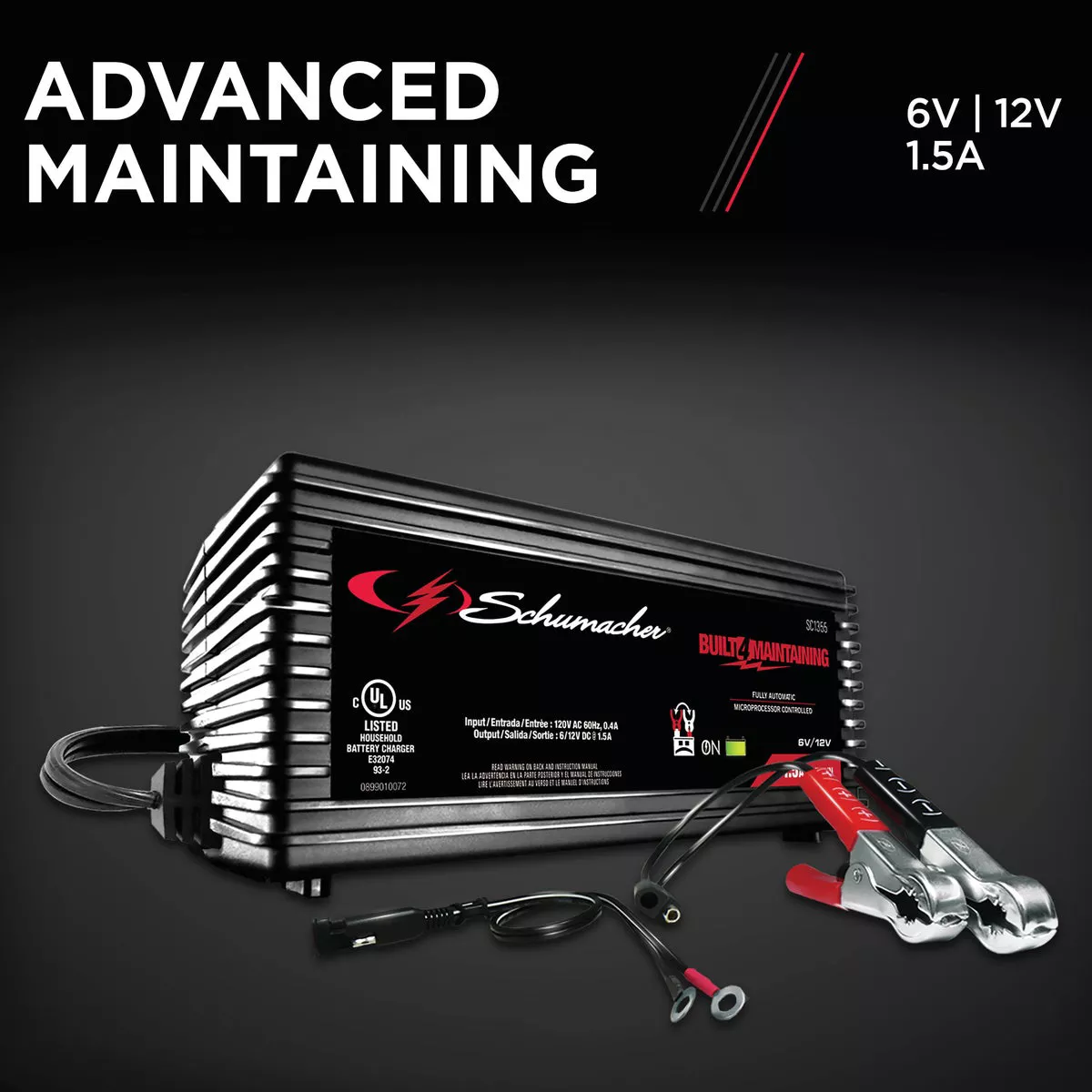 Schumacher Automatic 6V and 12V 1.5A Auto Battery Charger/Maintainer - photo 3