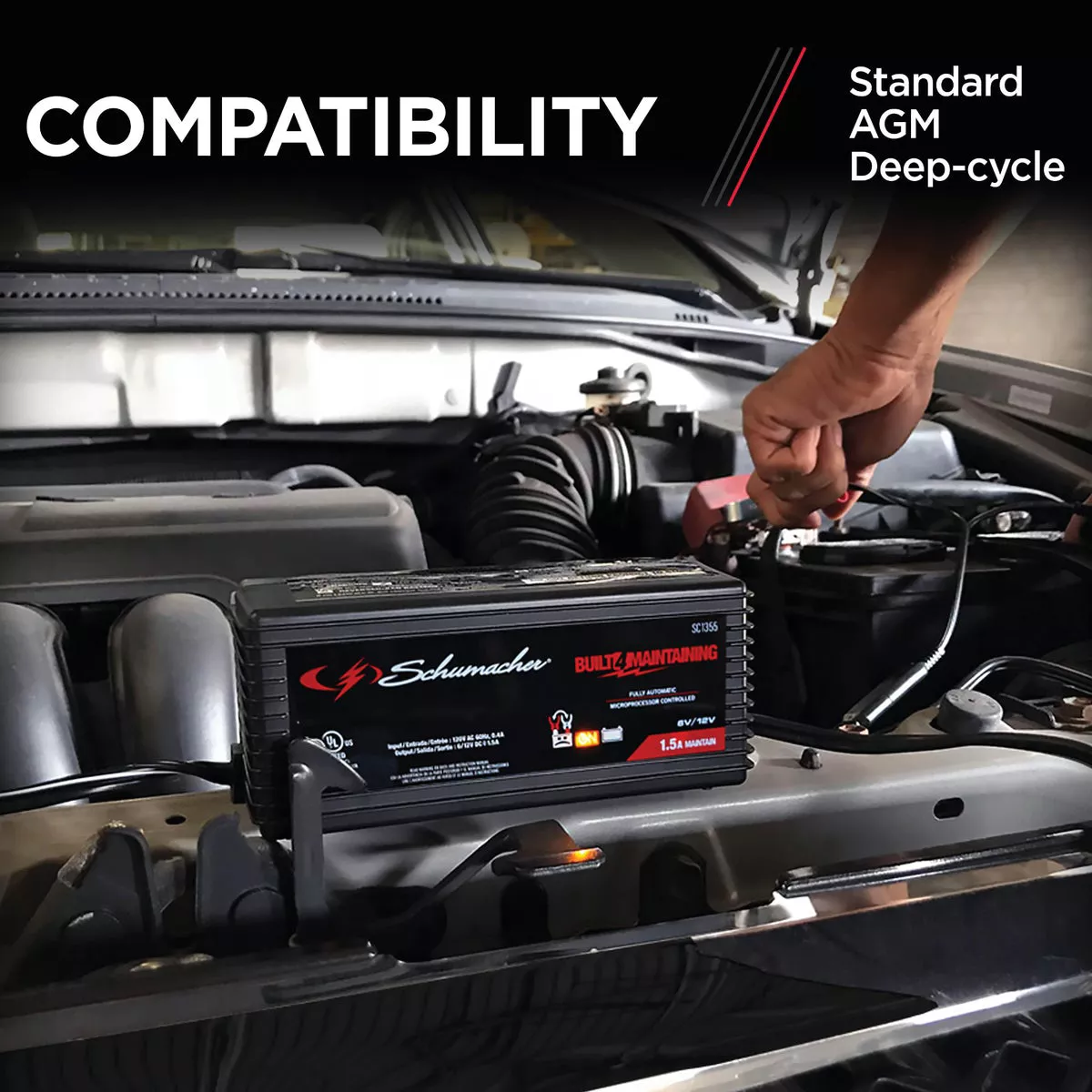 Schumacher Automatic 6V and 12V 1.5A Auto Battery Charger/Maintainer - photo 4