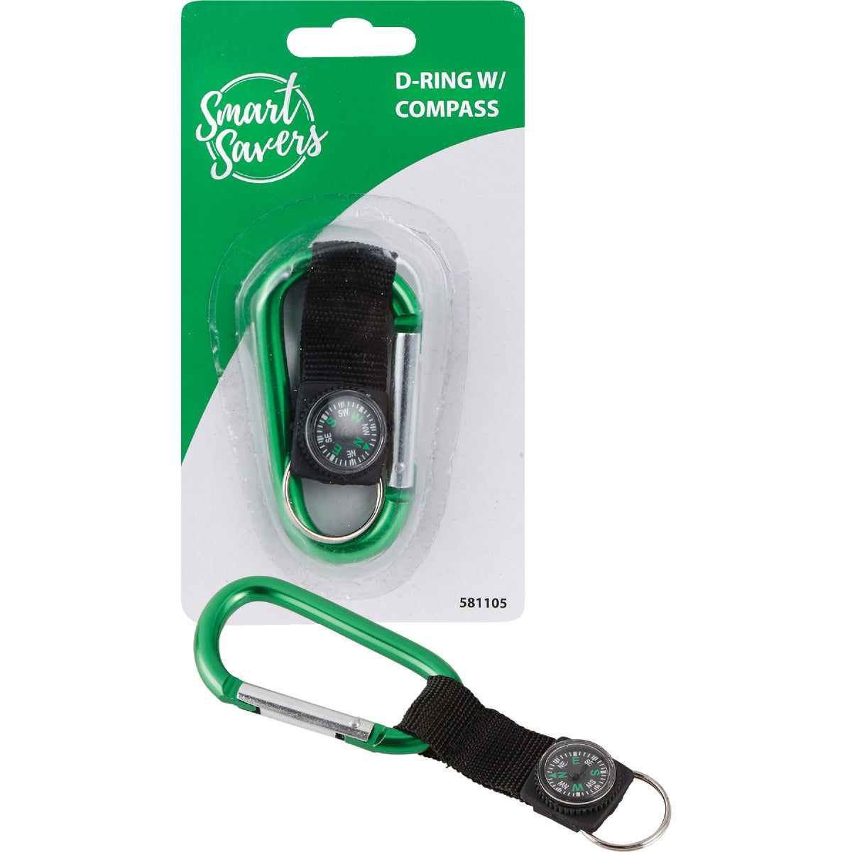 Smart Savers Green CClip Key Ring with Compass Do it Best