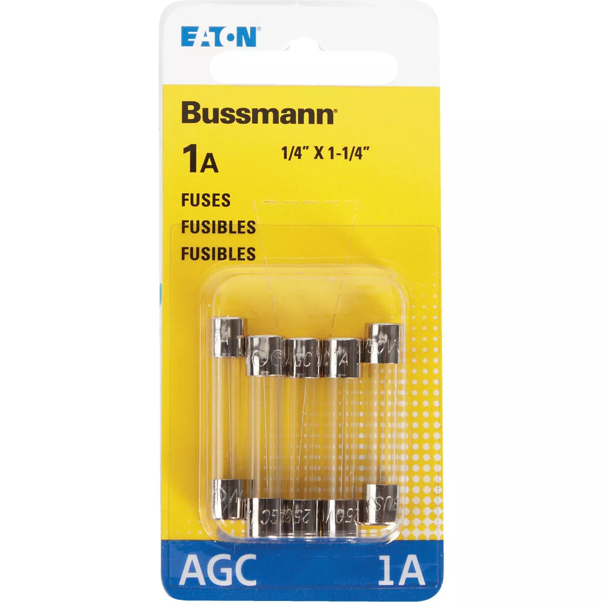 Bussmann 1A 250V AGC Glass Tube Automotive Fuse (5-Pack) - photo 2