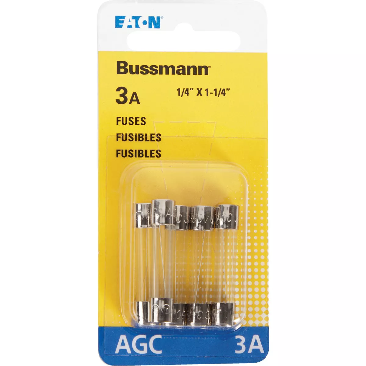 Bussmann 3A 250V AGC Glass Tube Automotive Fuse (5-Pack) - photo 2