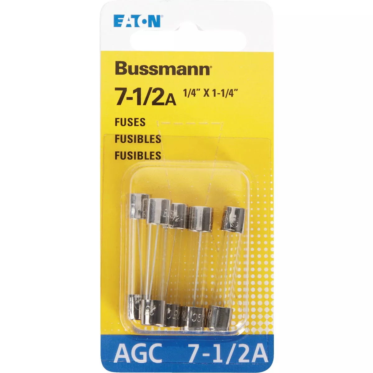 Bussmann 7-1/2A 250V AGC Glass Tube Automotive Fuse (5-Pack) - photo 2