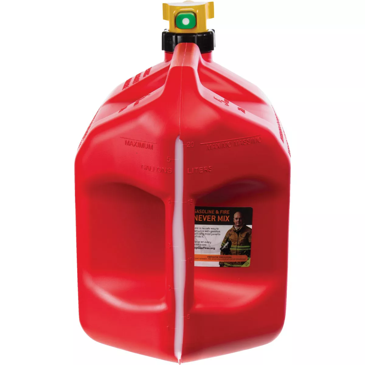 No-Spill ViewStripe 5 Gal. Plastic Gasoline Fuel Can, Red - photo 3