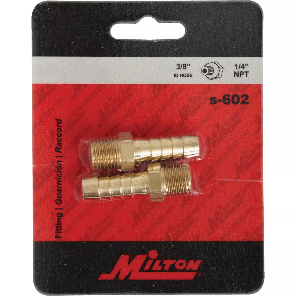 Milton 3/8 In. Barb 1/4 In. MNPT Brass Hose End (2-Pack) - photo 2