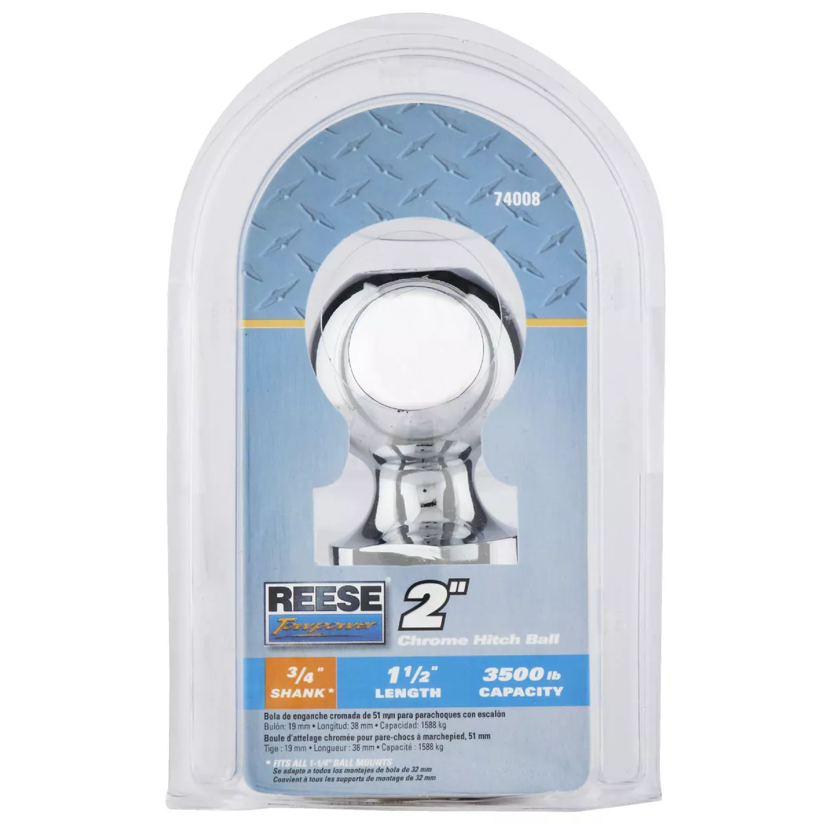 Reese Towpower 2 In. x 3/4 In. x 1-1/2 In. Hitch Ball - photo 2