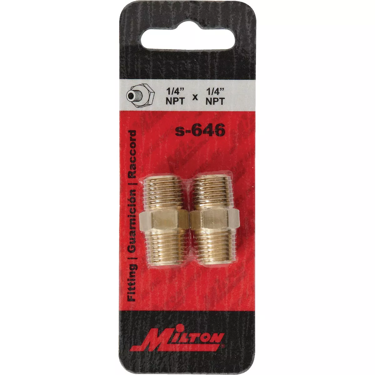 Milton Hex 1/4 In. NPT Brass Hex Nipple Coupler - photo 2