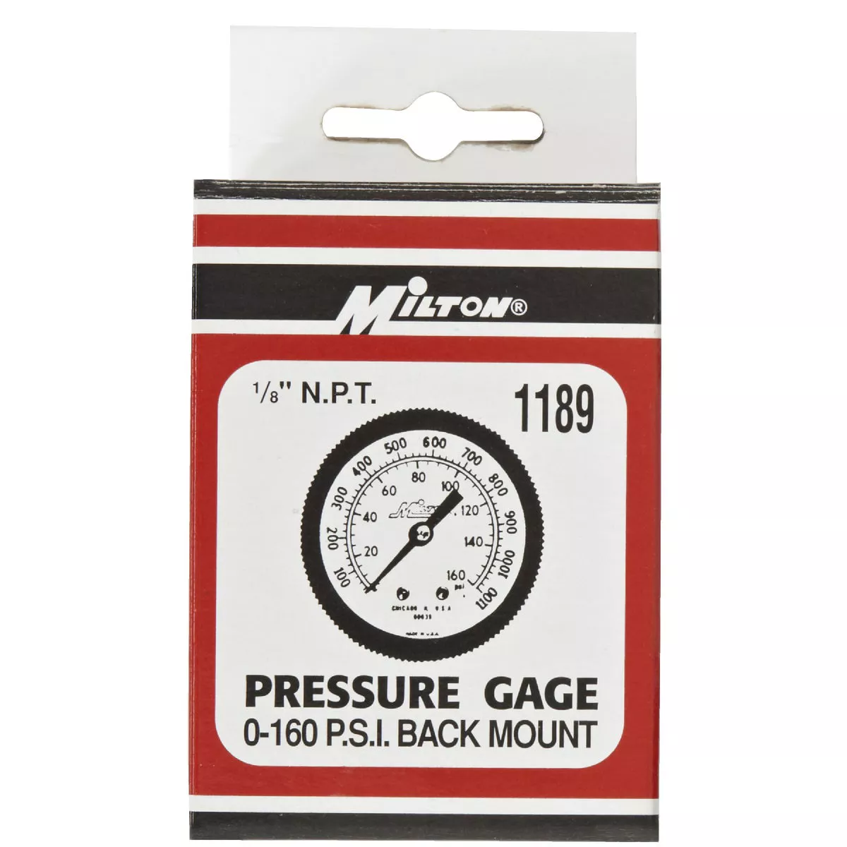 Milton 1/8 In. NPT Back Mount Mini Pressure Gauge - photo 2