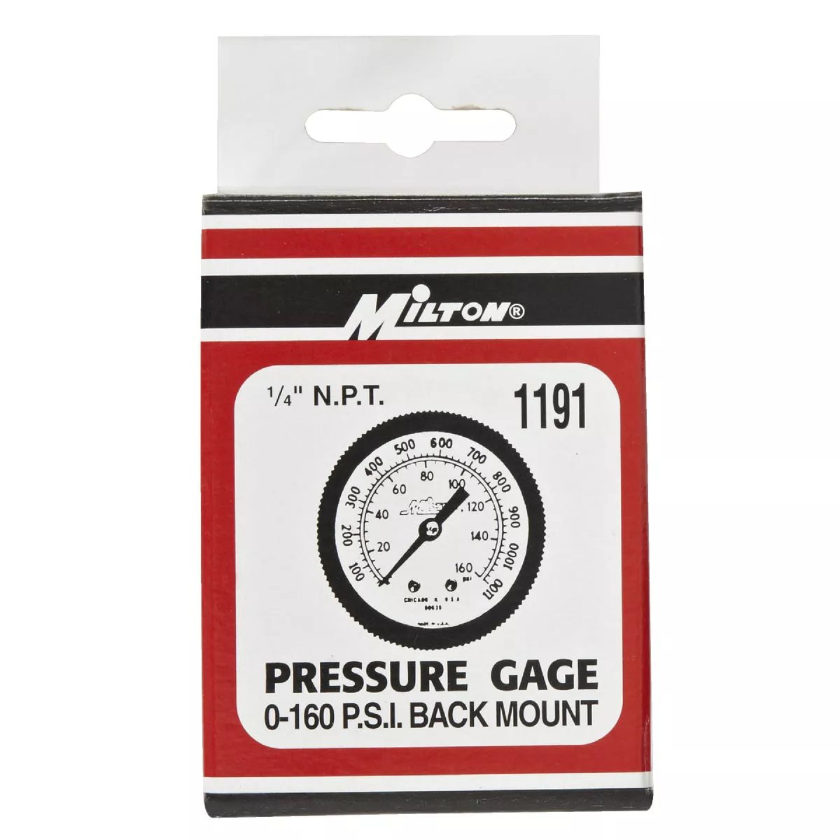 Milton 1/4 In. NPT Back Mount Mini Pressure Gauge - photo 2