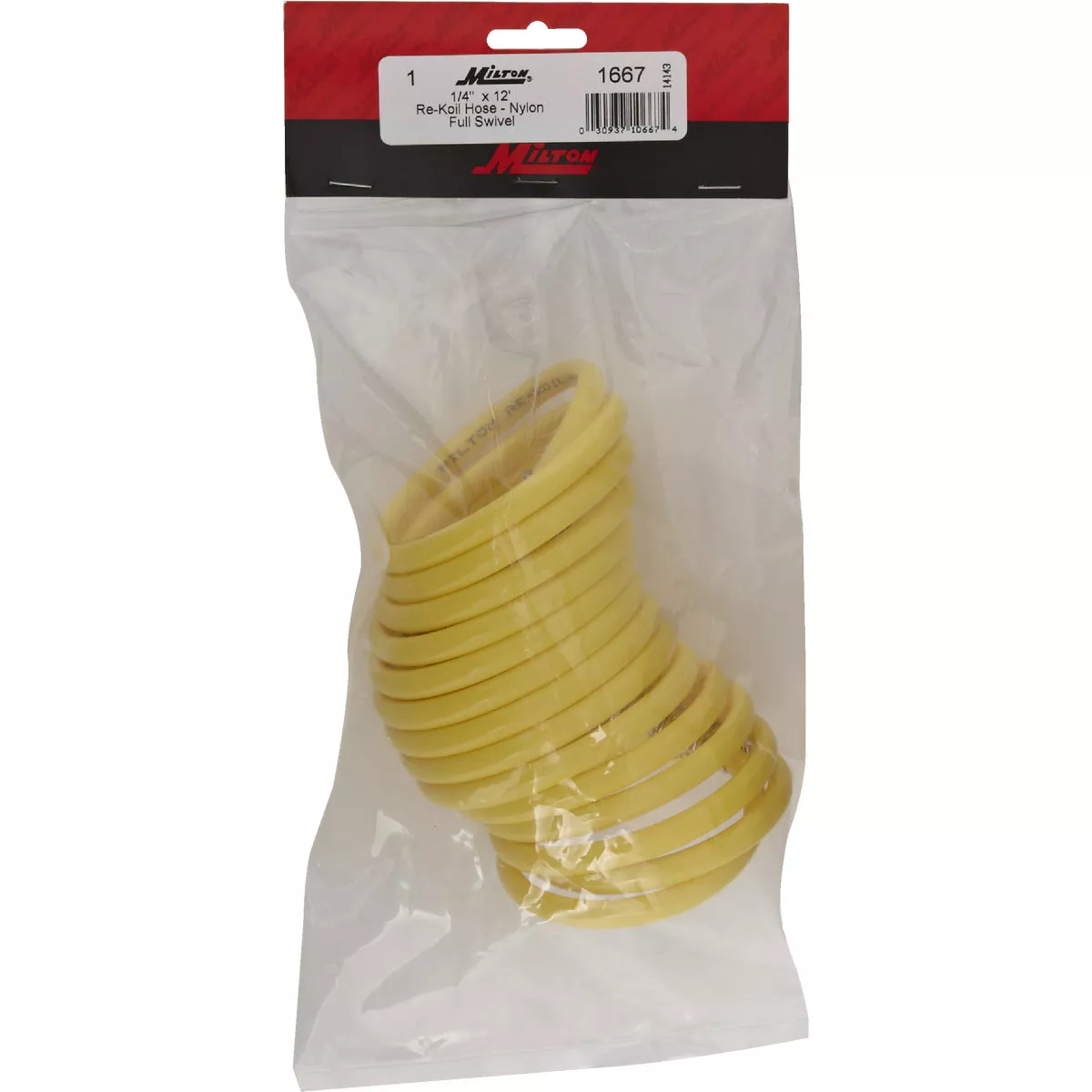 Milton ReKoil 1/4 In. x 12 Ft. Nylon Air Hose with 1/4 In. MNPT Swivel Fittings - photo 2