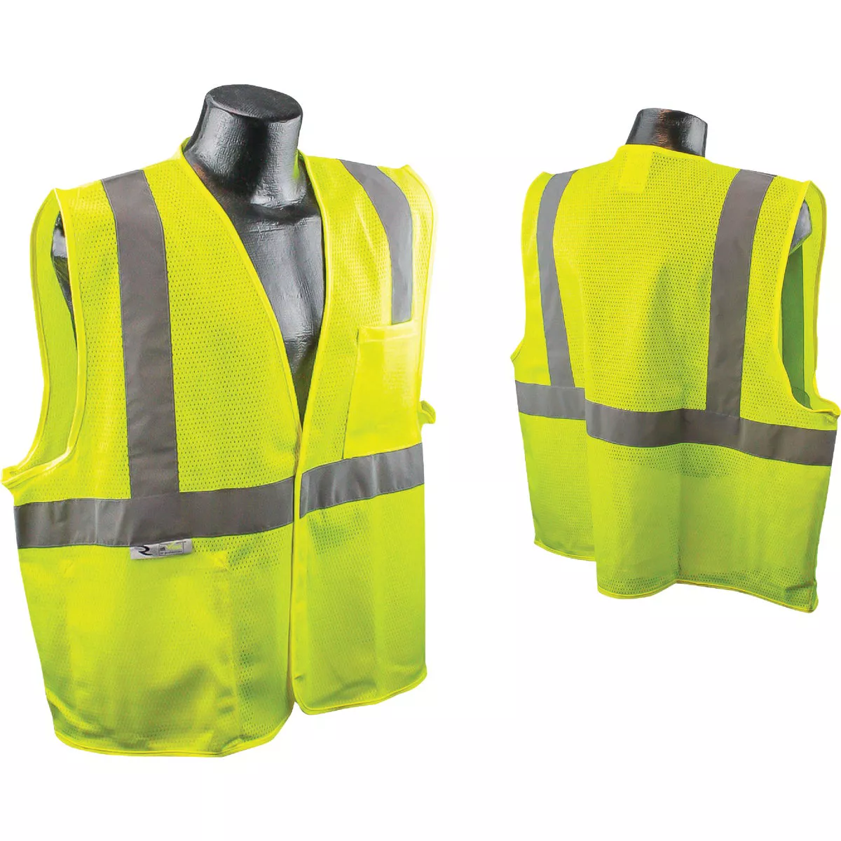 Safety Works Professional ANSI Class 2 Hi Vis Lime Mesh Safety Vest, 1 Size Fits Most