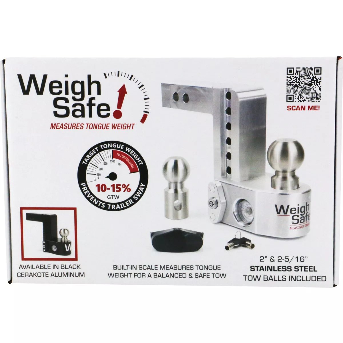 Weigh Safe 6 In. Adjustable Hitch Ball Mount with Built in Weight Scale - photo 2