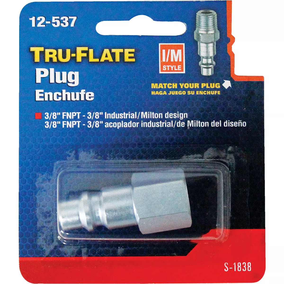 Tru-Flate Industrial/Milton 3/8 In. FNPT Steel Industrial Plug - photo 2