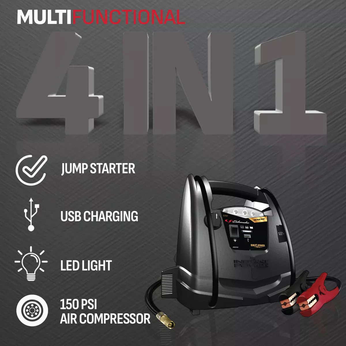 Schumacher 800A Jump Start System and Air Compressor - photo 4