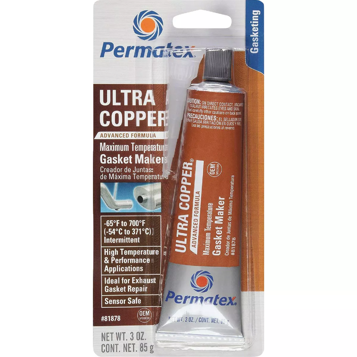Permatex 3 Oz. Ultra Copper High-Temp RTV Silicone Gasket - photo 2