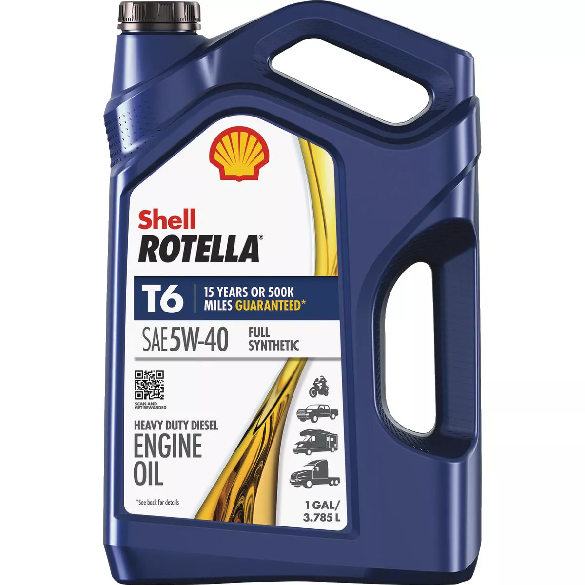 Rotella Shell T6 5W40 Oil, 1 Gal.
