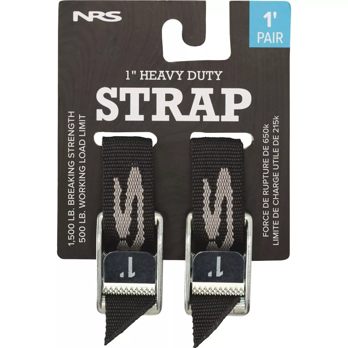NRS 1 In. x 1 Ft. Stealth Black Heavy Duty Tie-Down Strap (2-Pack) - photo 2