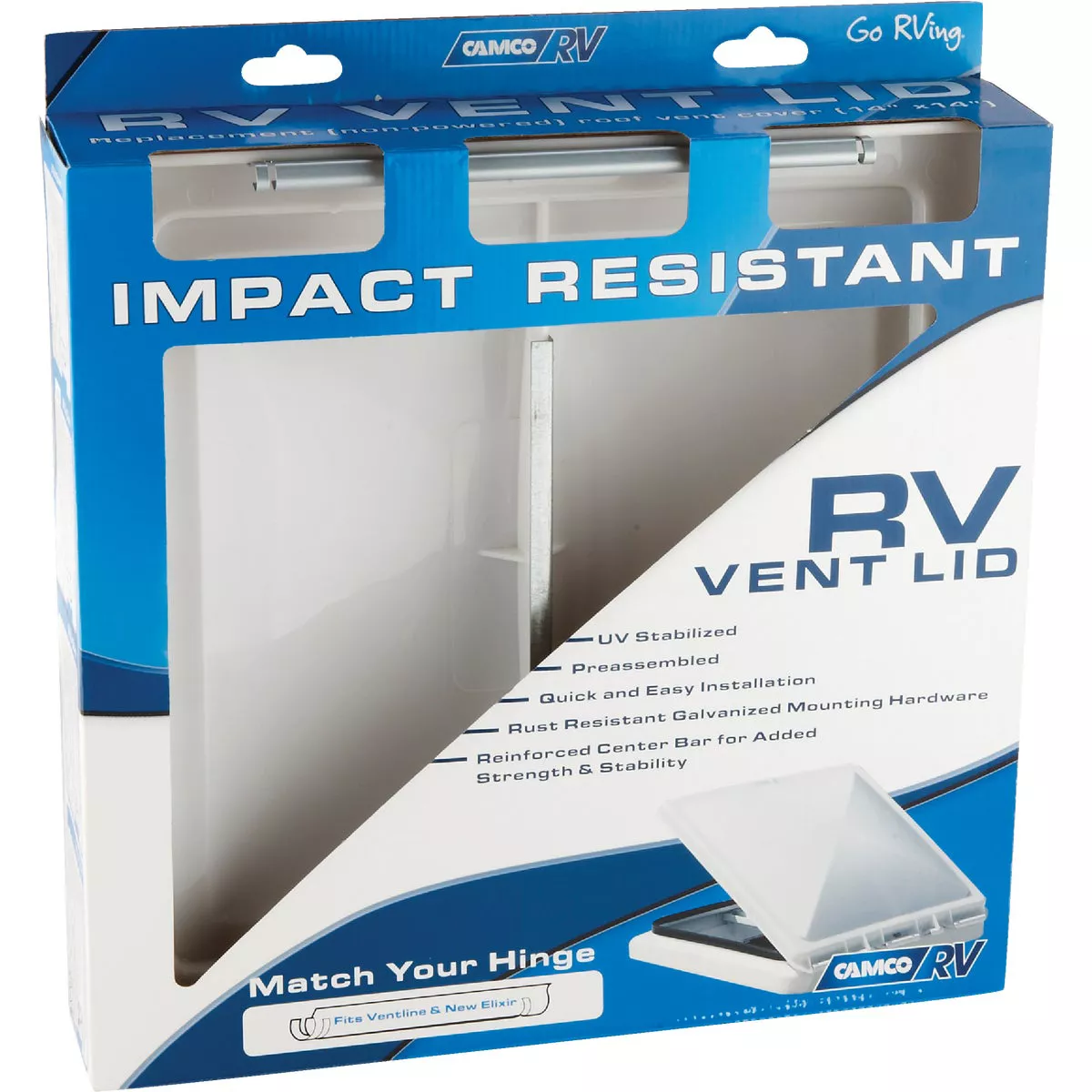 Camco 14 In. x 14 In. Poly Impact-resistant RV Vent Lid - photo 2
