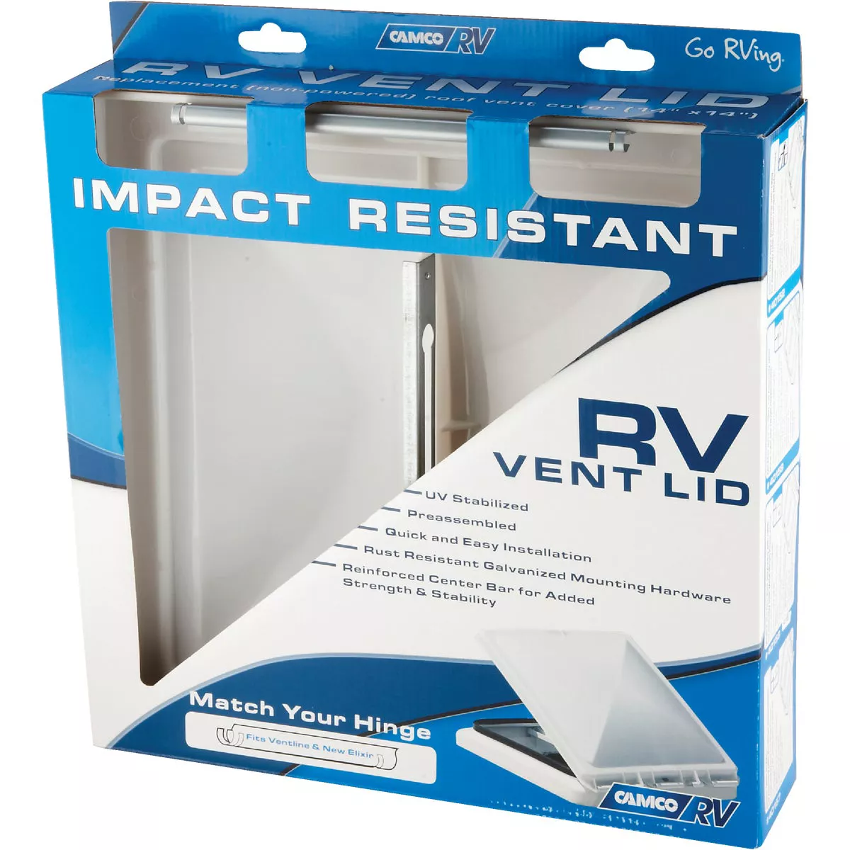 Camco 14 In. x 14 In. Poly Impact-resistant RV Vent Lid - photo 3