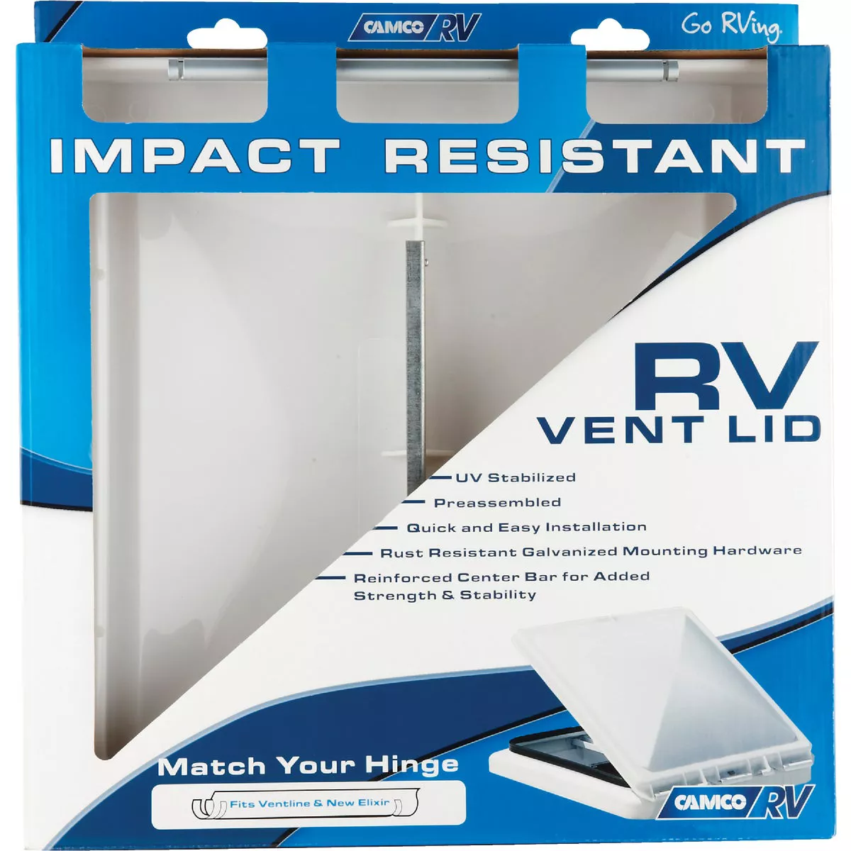 Camco 14 In. x 14 In. Poly Impact-resistant RV Vent Lid - photo 5