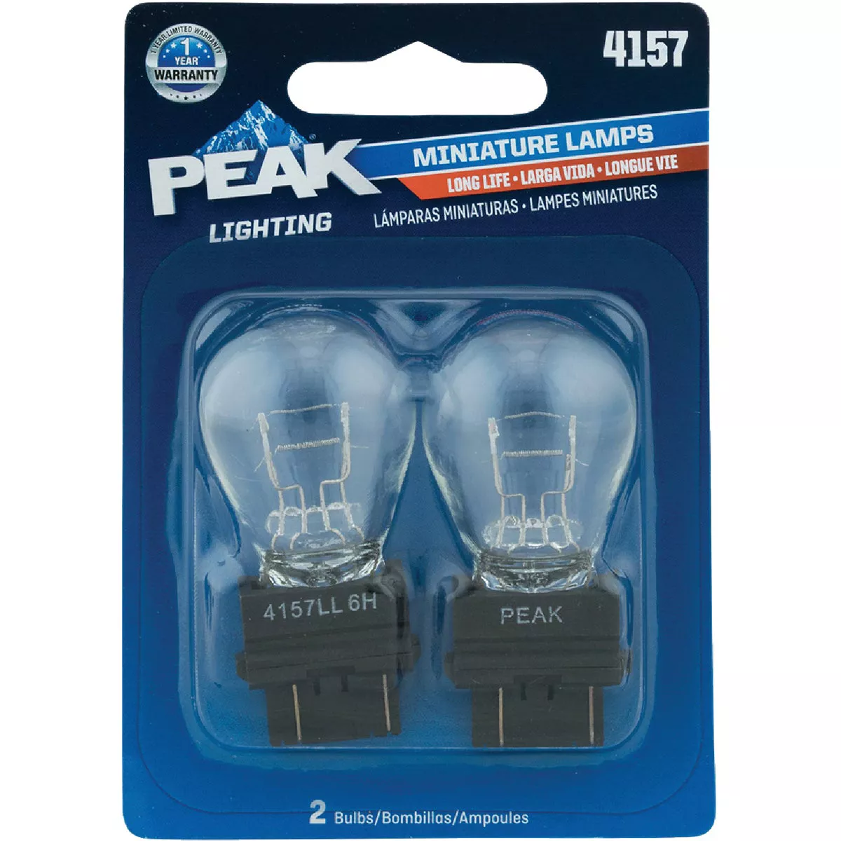 PEAK 4157 12.8/14V Mini Incandescent Automotive Bulb (2-Pack)