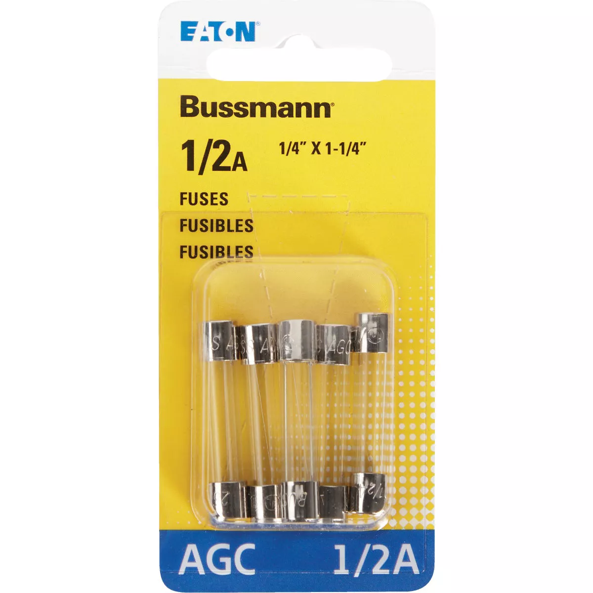 Bussmann 1/2A 250V AGC Glass Tube Automotive Fuse (5-Pack) - photo 2