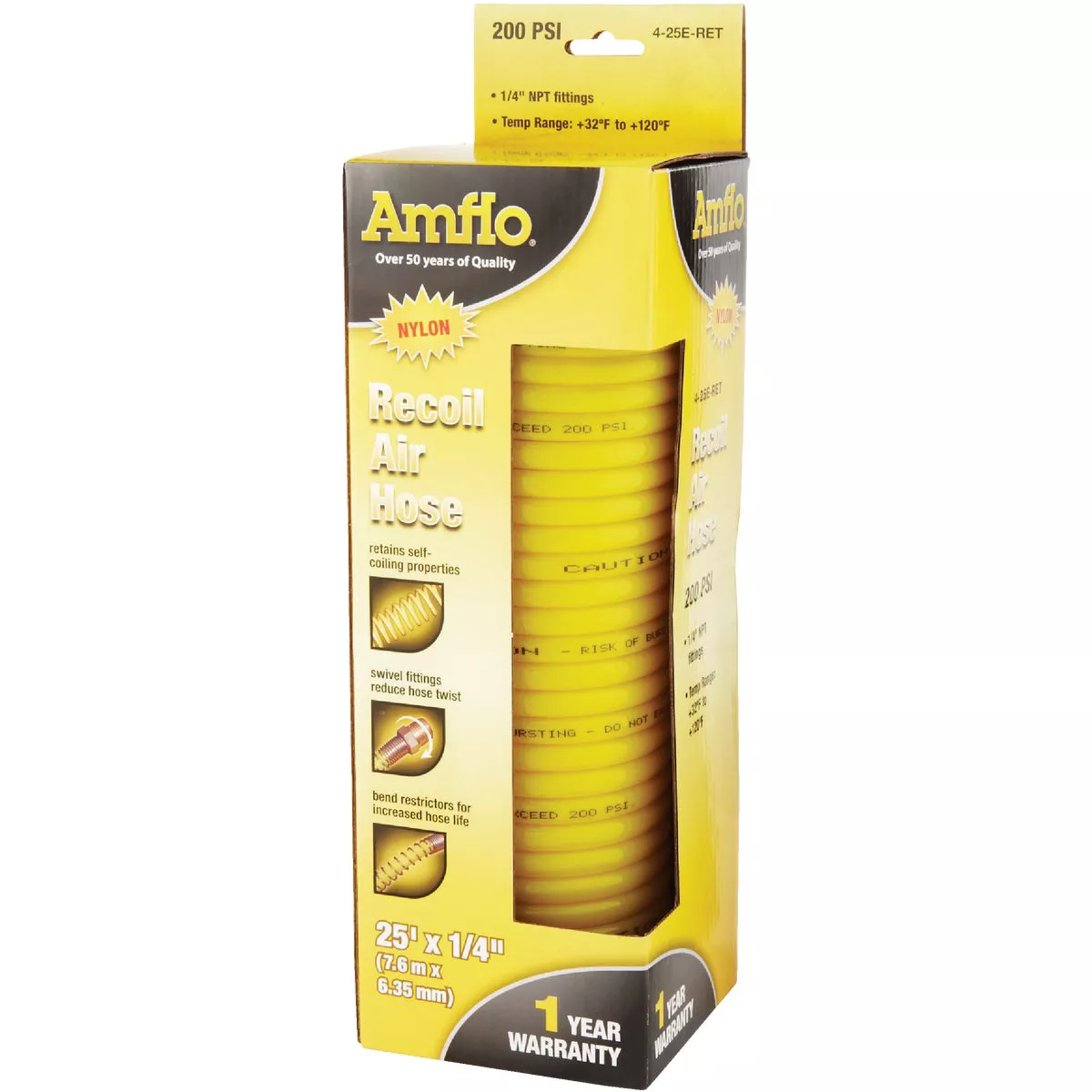 Amflo 1/4 In. x 25 Ft. Nylon Recoil Air Hose - photo 2