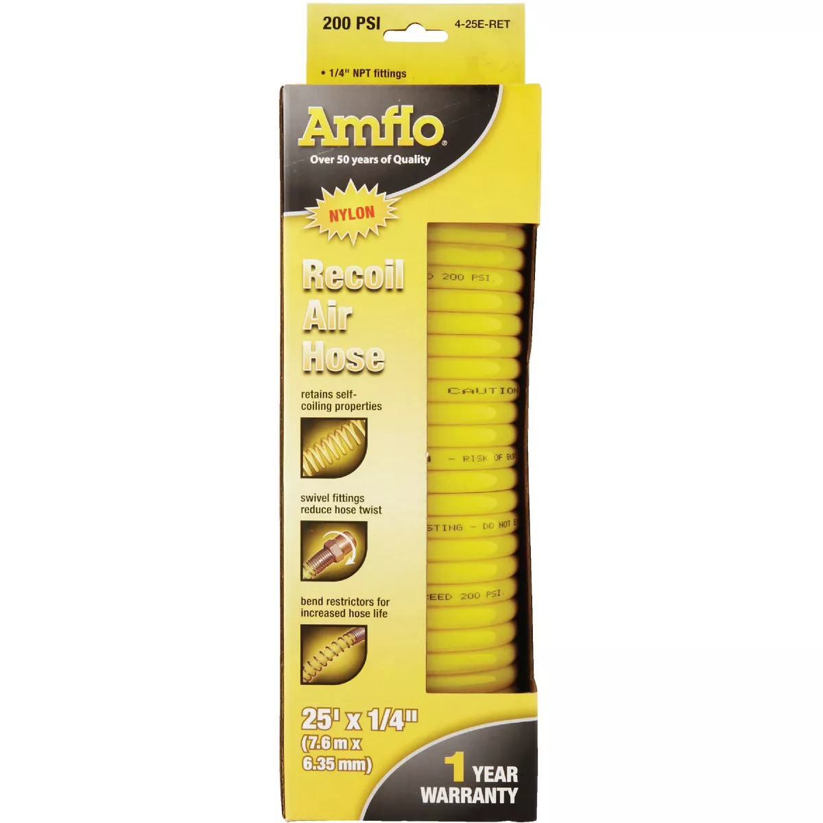 Amflo 1/4 In. x 25 Ft. Nylon Recoil Air Hose - photo 3