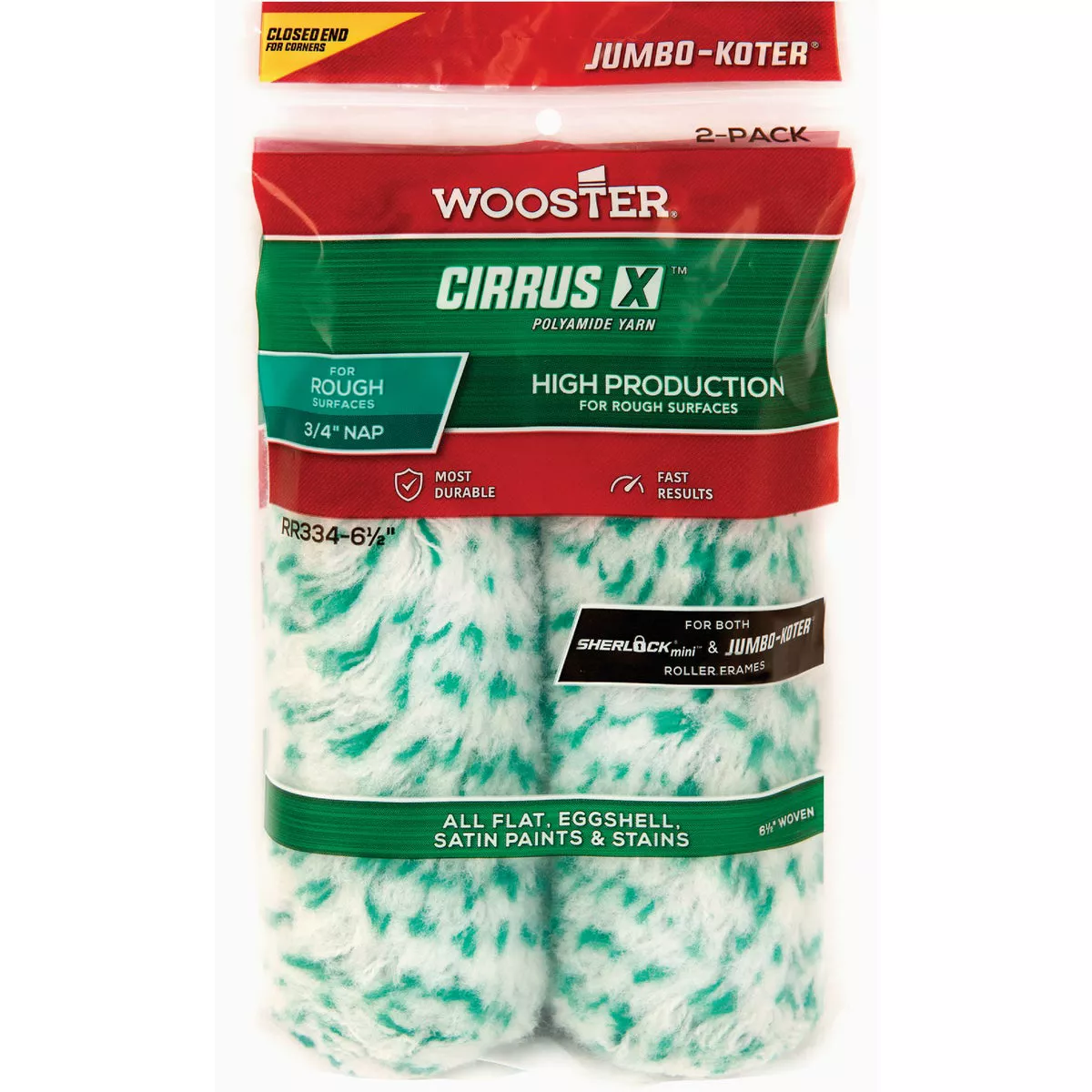 Wooster Jumbo-Koter Cirrus X 6-1/2 In. x 3/4 In. C-End Paint Roller Cover-