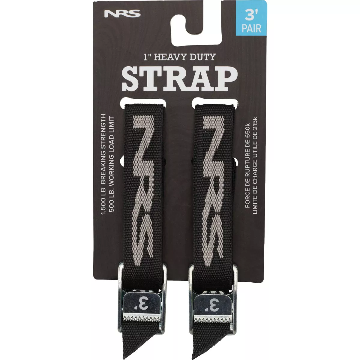NRS 1 In. x 3 Ft. Stealth Black Heavy Duty Tie-Down Strap (2-Pack)