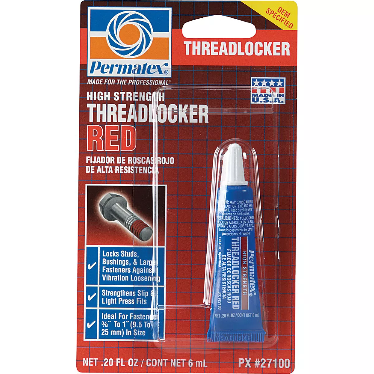 PERMATEX 0.2 Oz. Red High Strength Threadlocker | True Value Hardware