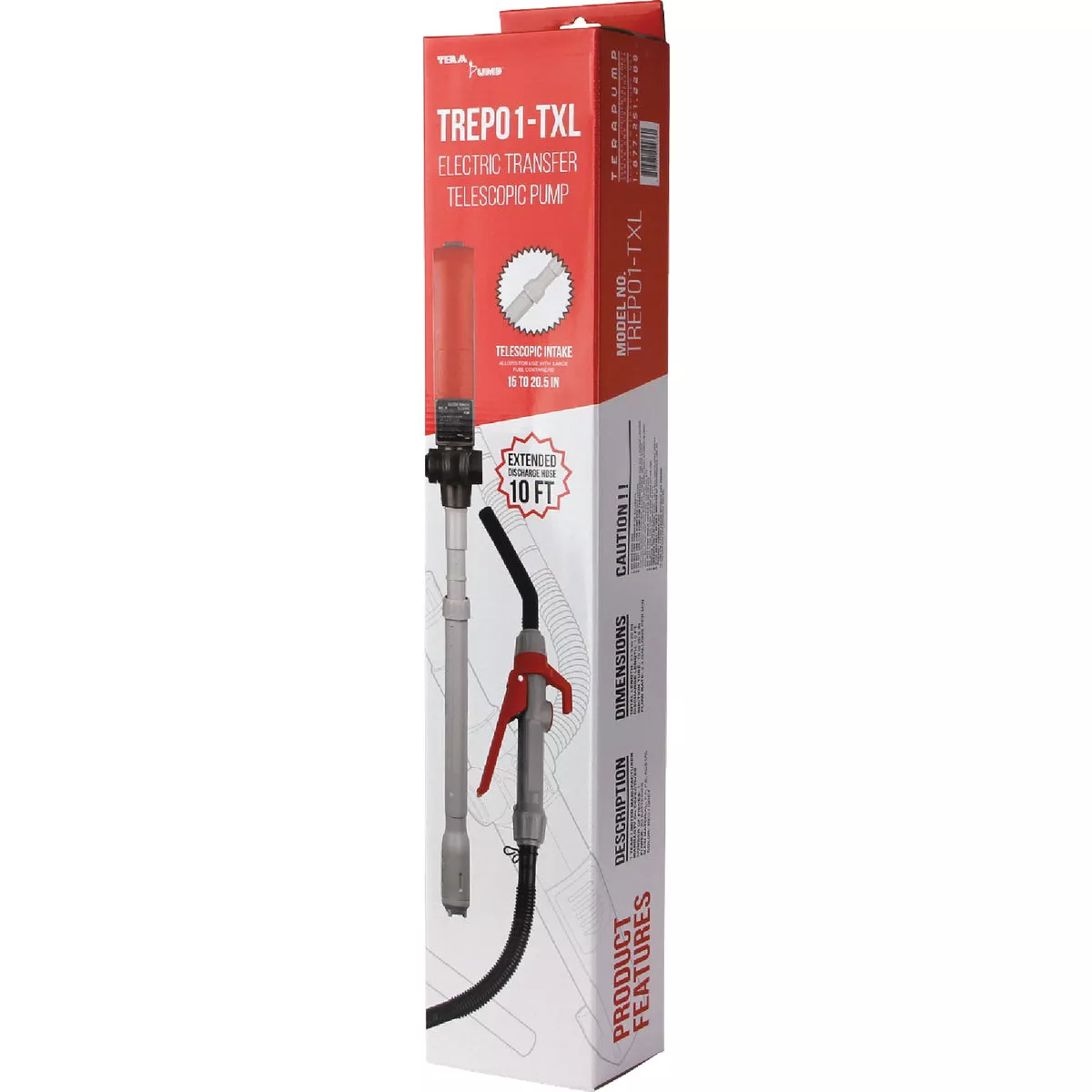 Tera Pump Battery Powered Telescopic Fuel Transfer Pump w/10 Ft. Hose - photo 2