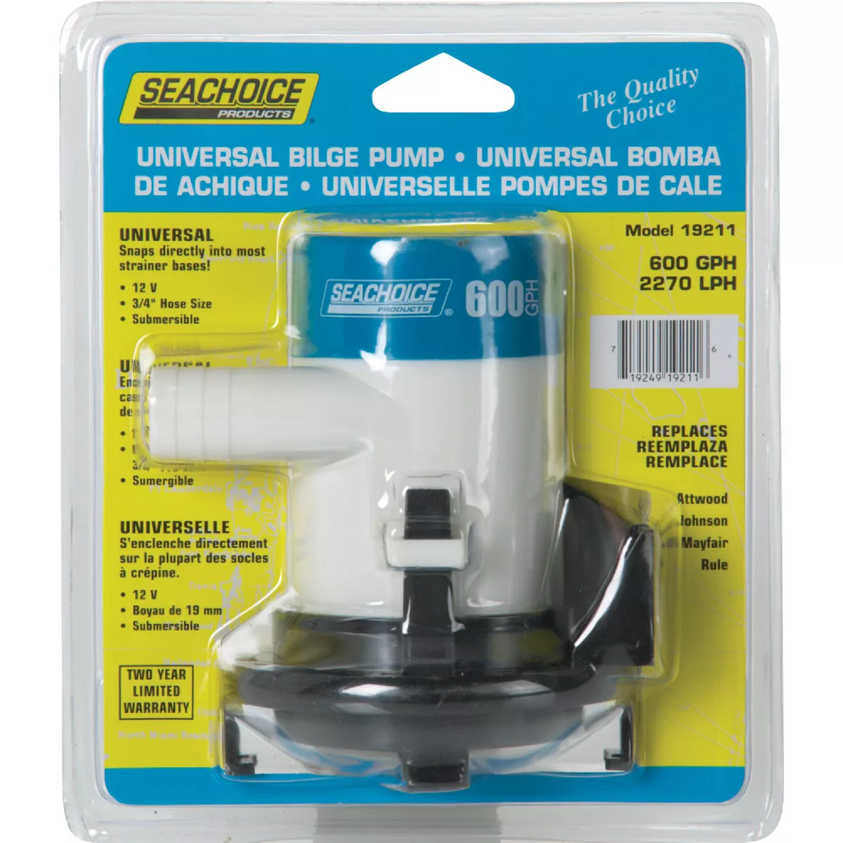 Seachoice 600 GPH Universal ABYC & USCG Bilge Pump - photo 2