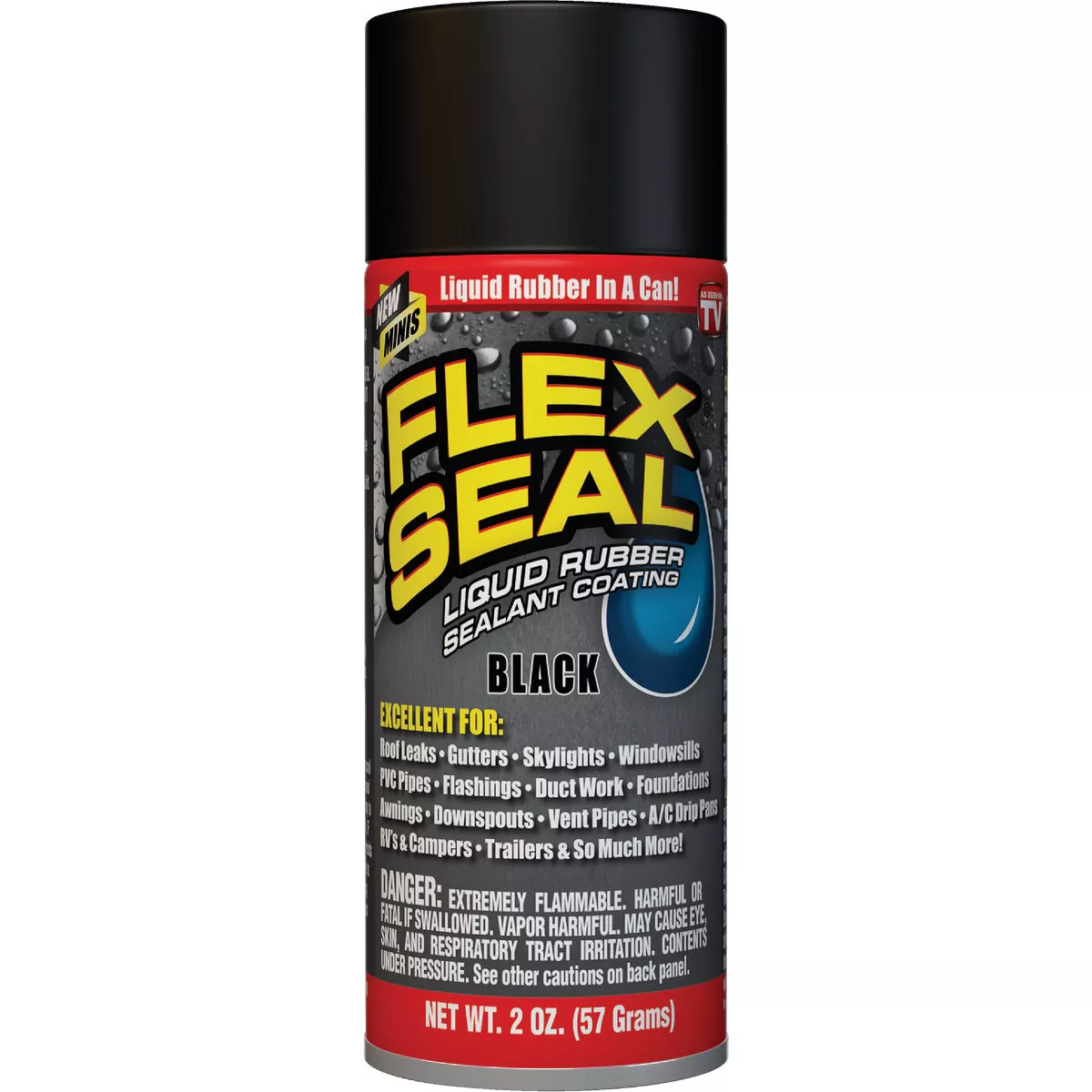 FLEX SEAL 2 Oz. Mini Spray Rubber Sealant, Black