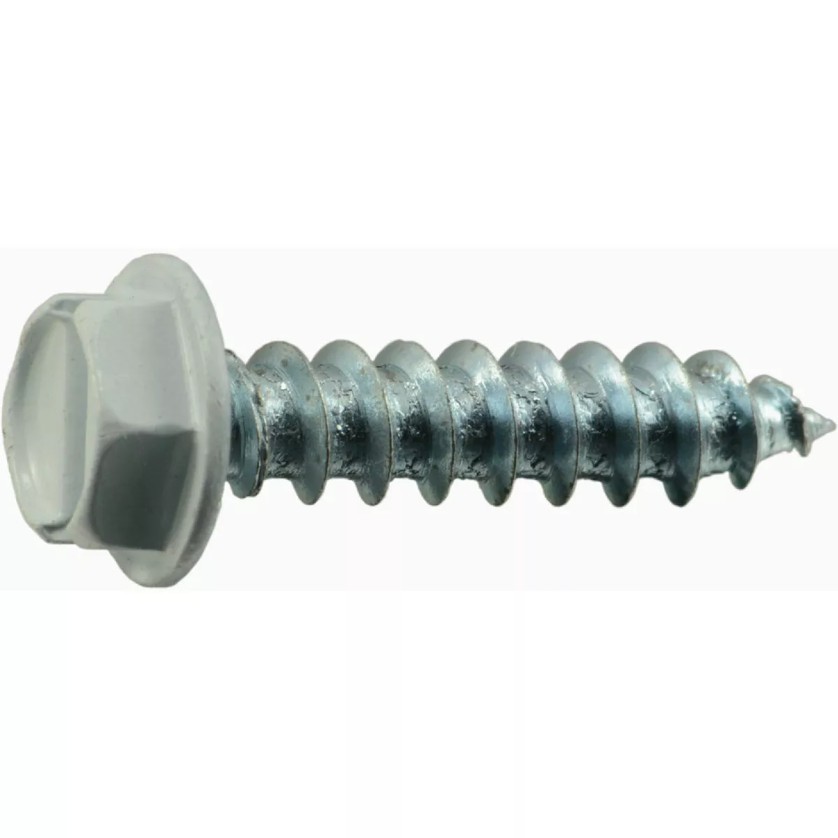 Midwest Fastener #8 x 3/4 In. White Painted Steel Slotted Hex Washer Head Sheet Metal Screws (100 Ct.)-