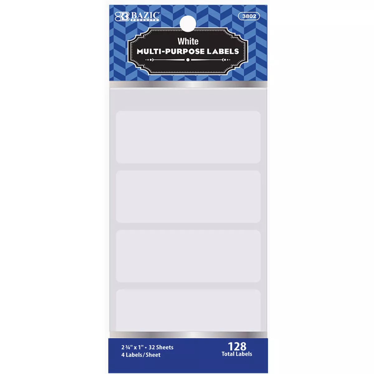 Bazic Products 2-3/4 In. x 1 In. White Multipurpose Label (128-Pack)