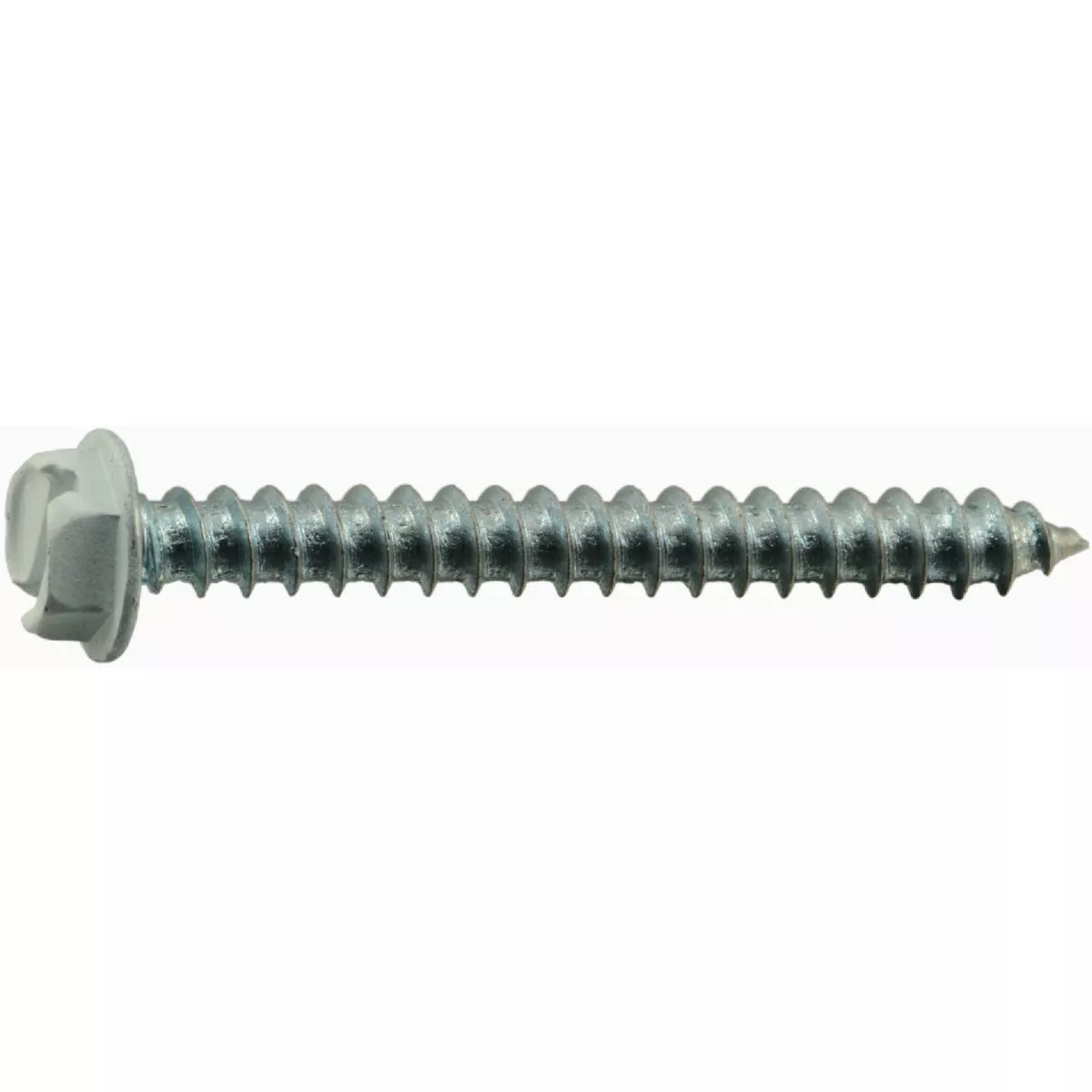 Midwest Fastener #8 x 1-1/2 In. White Painted Steel Slotted Hex Washer Head Sheet Metal Screws (25 Ct.)