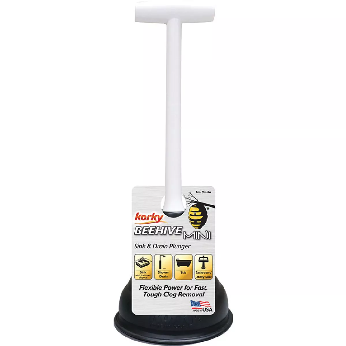 Korky BEEHIVE 4-1/2" Mini Plunger