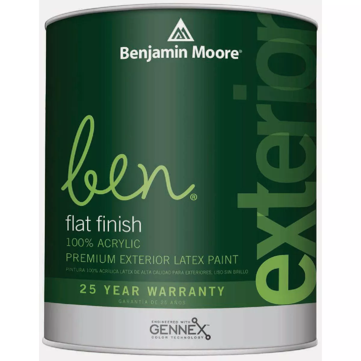 Benjamin Moore ben Acrylic Latex Flat Exterior House Paint, Base 1, 1 Qt.