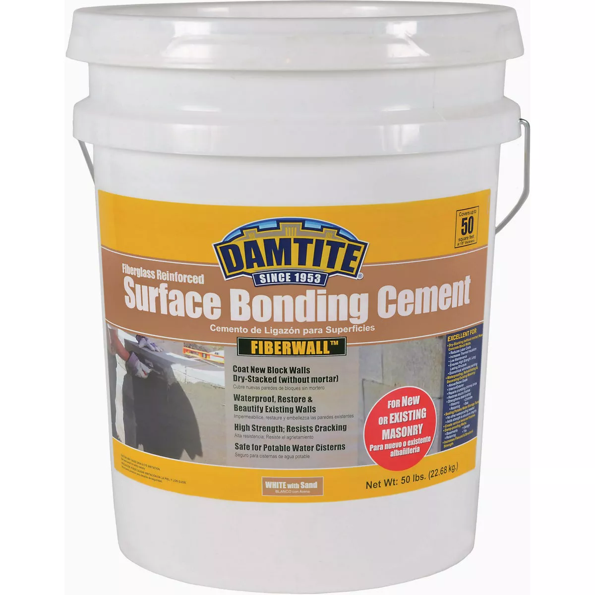 Damtite 50 Lb. FiberWall Surface Bonding Cement with Fiberglass Strands - White