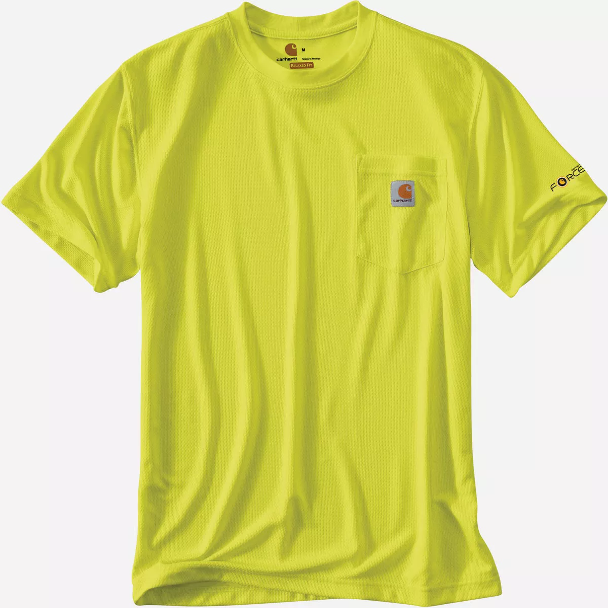 Carhartt Force Men's Large Regular Brite Lime Short Sleeve Color Enhanced T-Shirt, Relaxed Fit