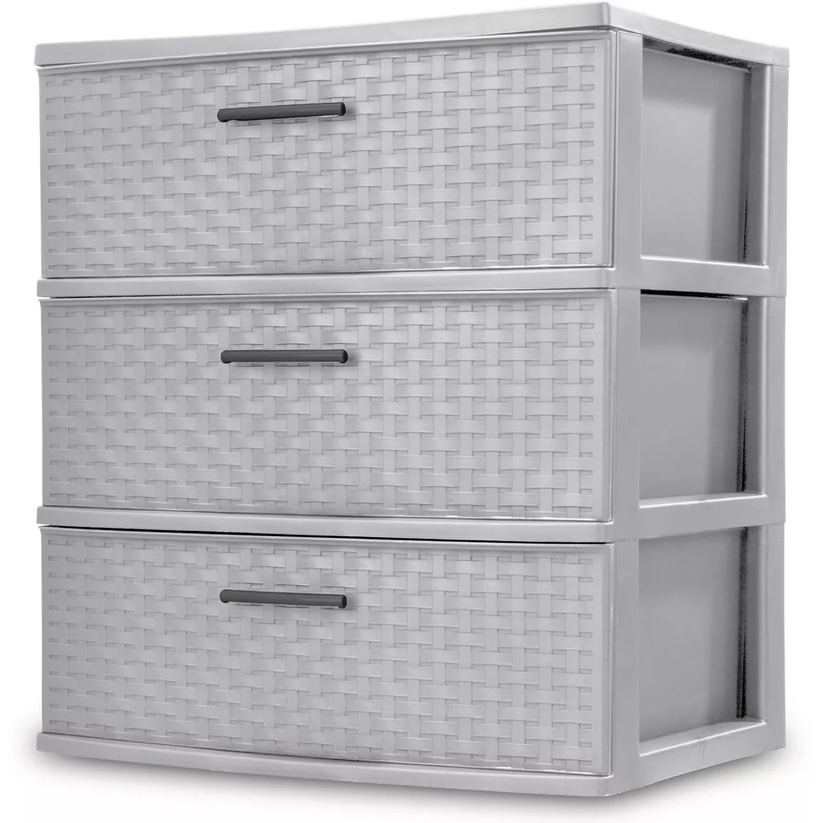 Sterilite Cement 3-Drawer Wide Weave Tower