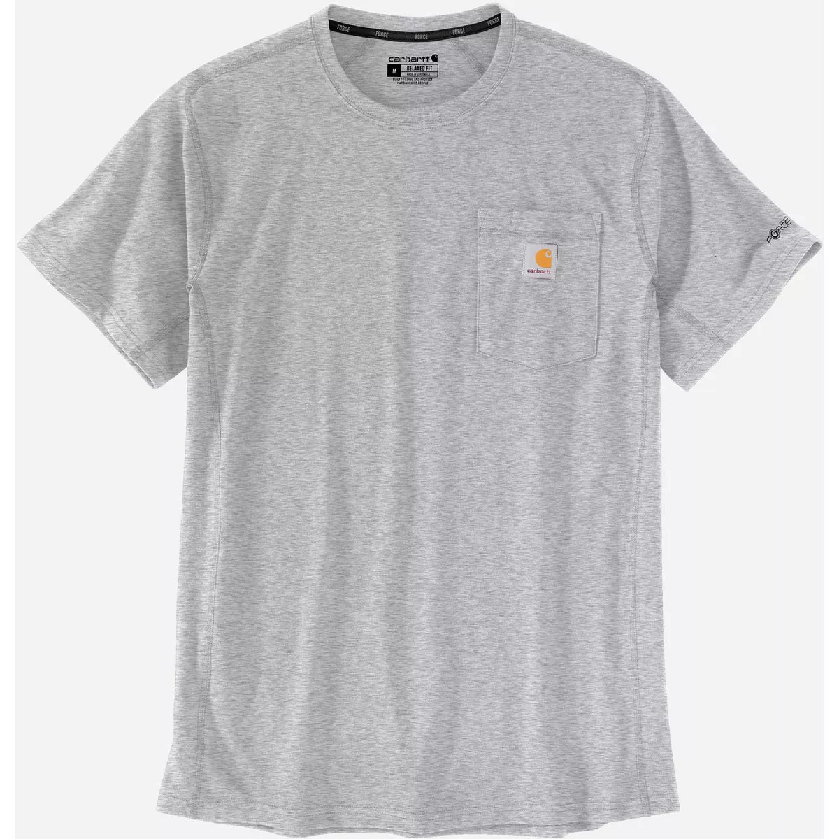 Carhartt Force Men's XL Regular Heather Gray Midweight Short Sleeve Pocket T-Shirt, Relaxed Fit